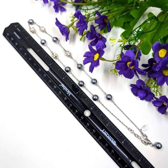 Nolan Miller Signed Vintage Crystal Pavé Bead and Pearl Necklace - Picture 5 of 5